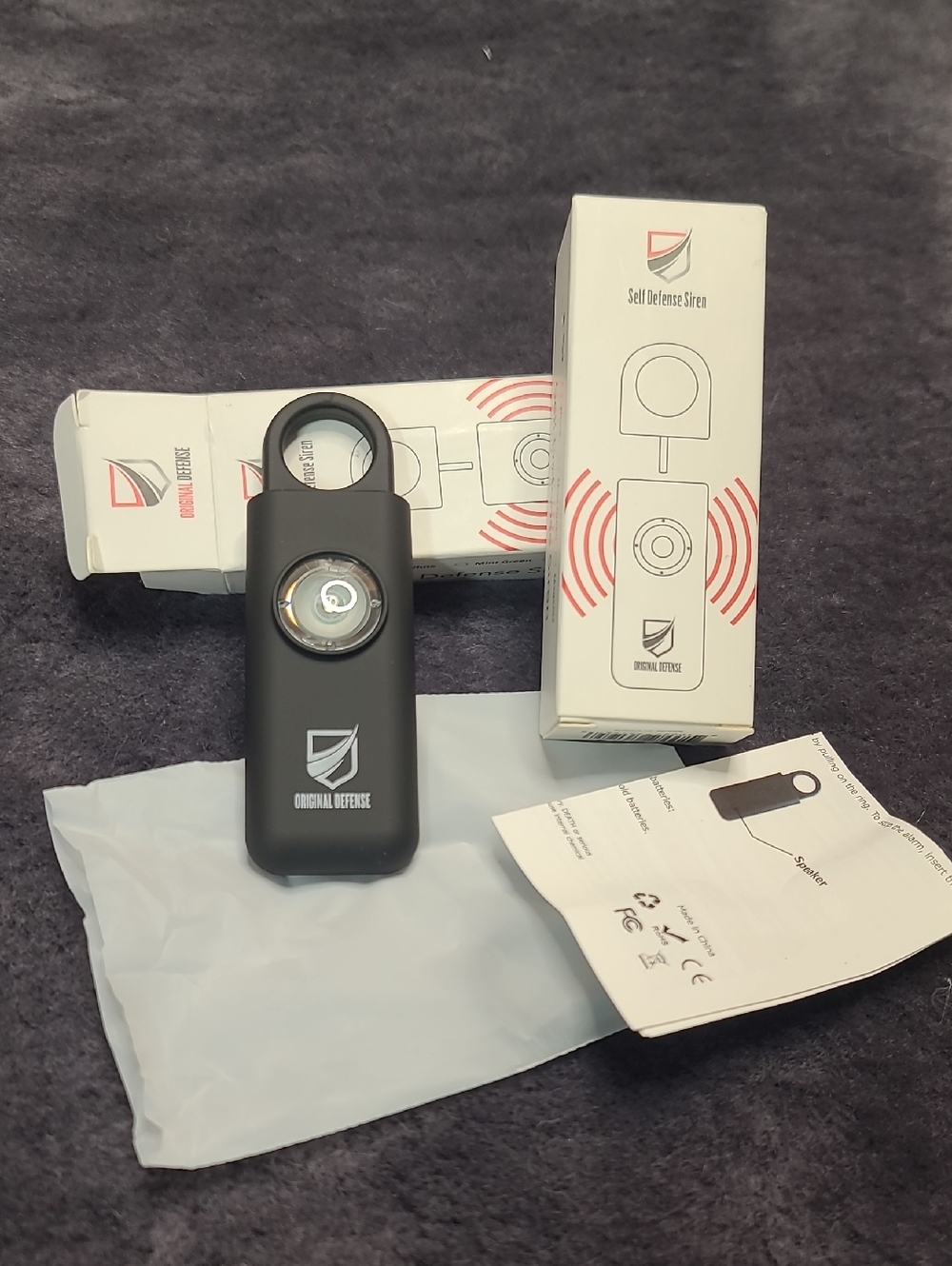 Original Defense Personal Alarm Keychain - Black (Bundle Of 2)